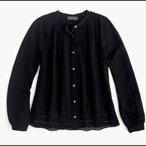 Point Sur | Black Windowpane Peasant Top